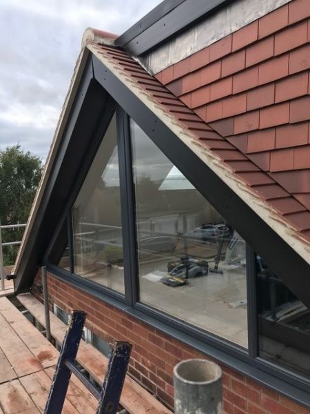 Anthracite Grey UPVC Glass gable window.: Swipe To View More Images